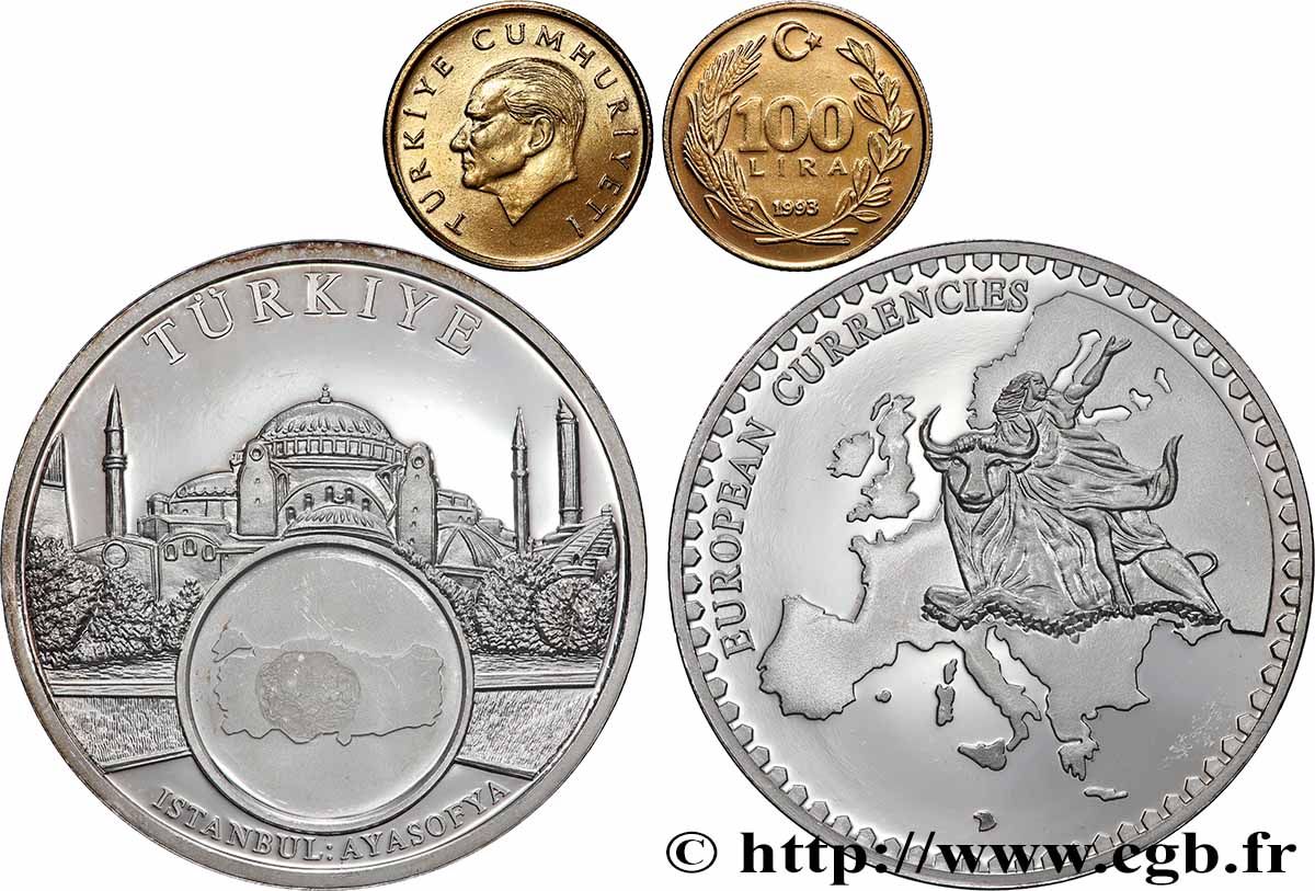 EUROPE Médaille, European Currencies, Turquie TTB+