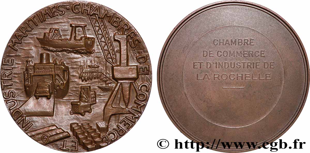 CINQUIÈME RÉPUBLIQUE Médaille, Chambre de commerce et d’industrie de la Rochelle SUP/TTB+