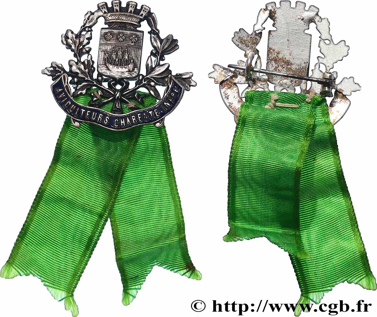 SOCIÉTÉS D&nbsp;AGRICULTURE, HORTICULTURE, PÈCHE ET CHASSE Insigne, Aviculteurs de Charente-Inférieure AU