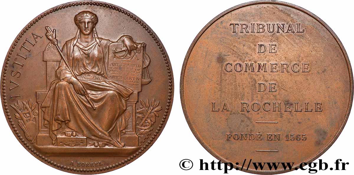 TROISIÈME RÉPUBLIQUE Médaille, Tribunal de commerce TTB+
