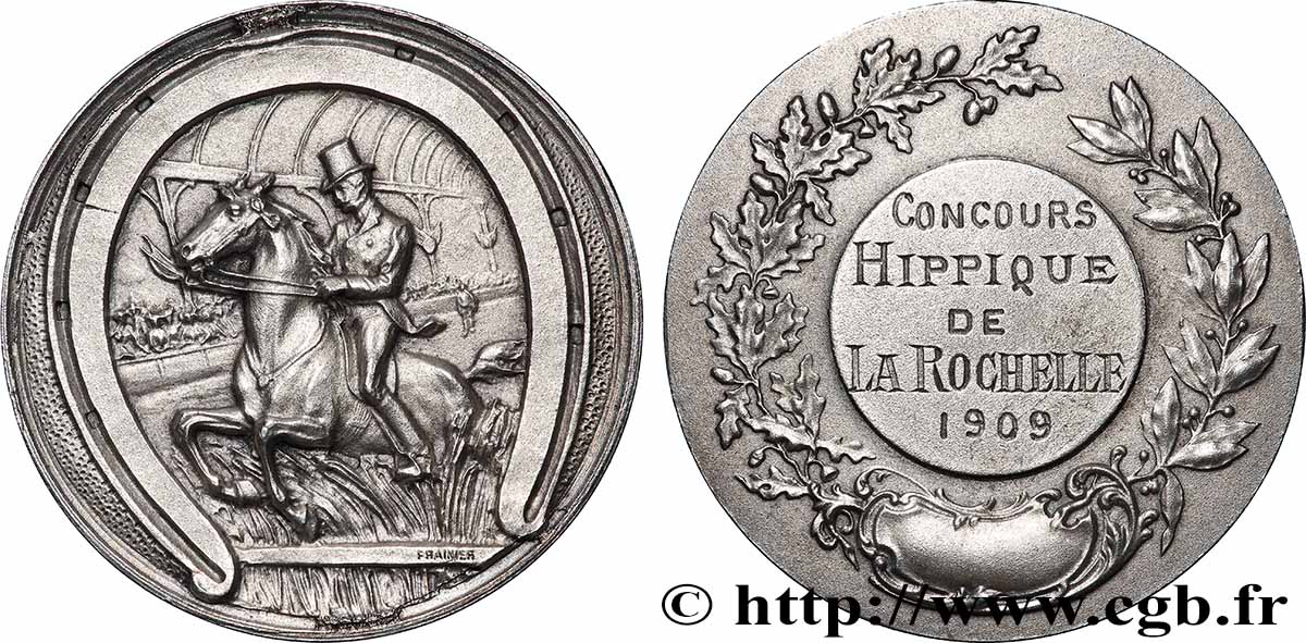 TROISIÈME RÉPUBLIQUE Médaille, Concours hippique de La Rochelle TTB+