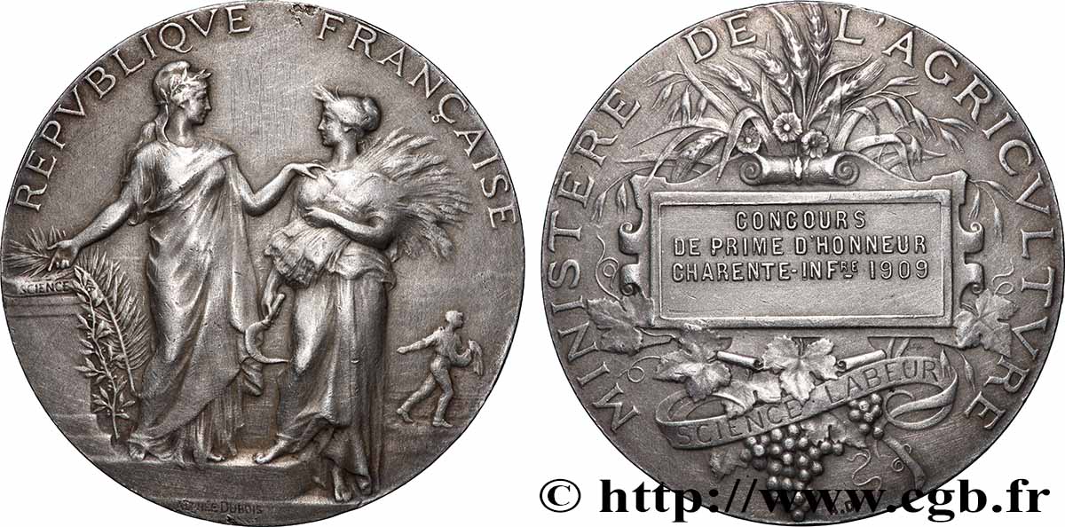 DRITTE FRANZOSISCHE REPUBLIK Médaille, Concours de prime d’honneur de Charente-Inférieure fVZ