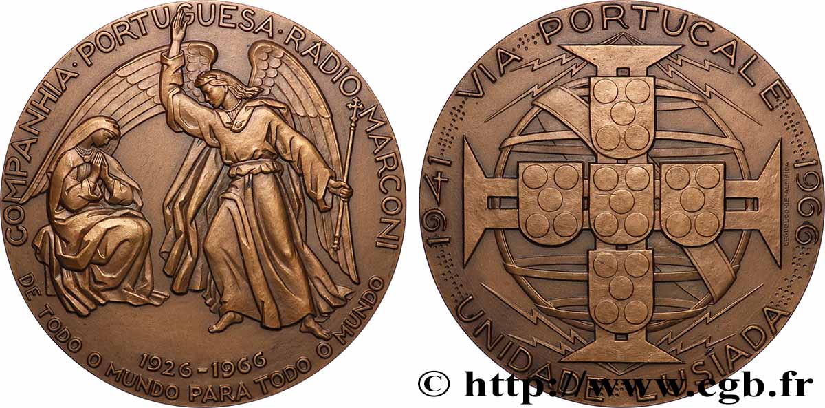 PORTUGAL Médaille, Compagnie portugaise de Radio Marconi  SUP