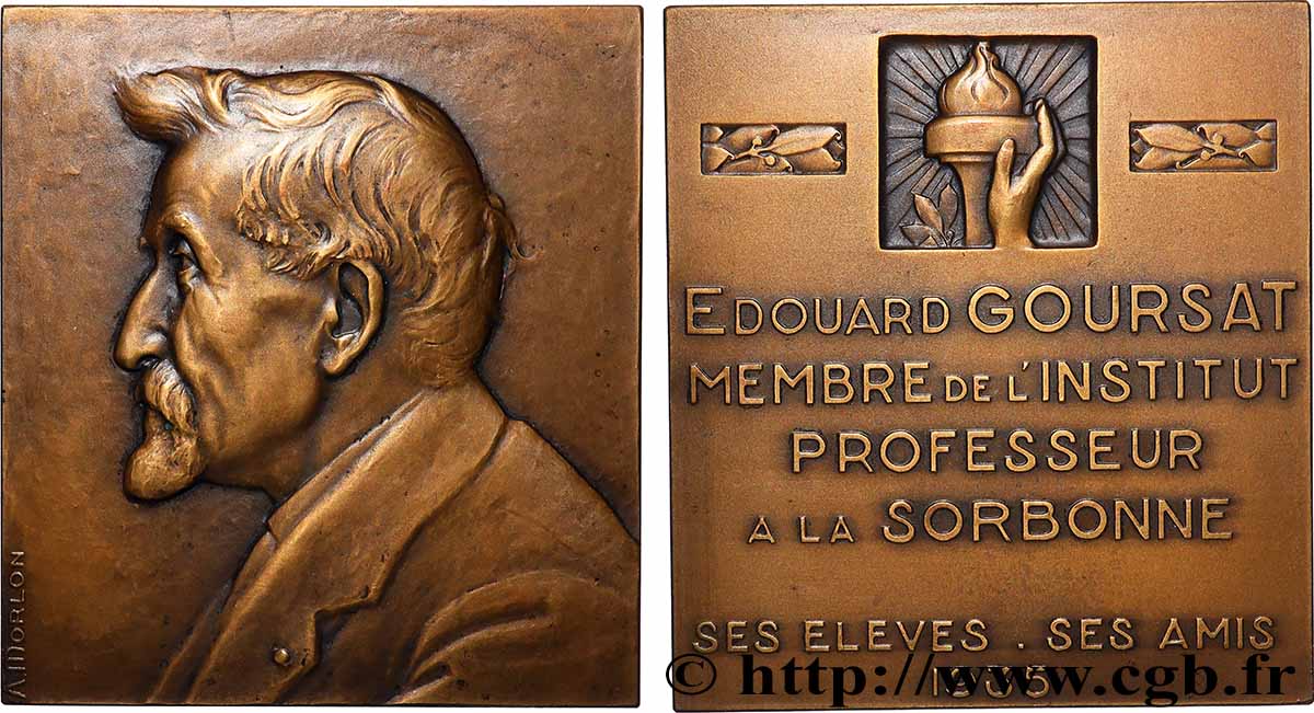 III REPUBLIC Plaquette, Édouard Goursat AU