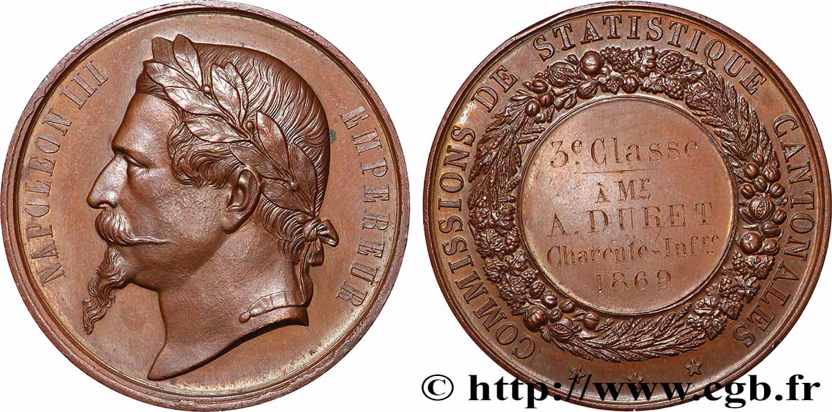 SECOND EMPIRE Médaille, Commissions de statistique cantonnales SUP