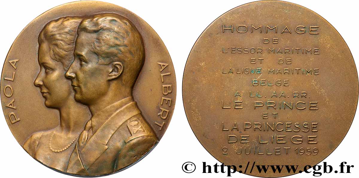BELGIEN Médaille, Mariage d’Albert et Paola fVZ