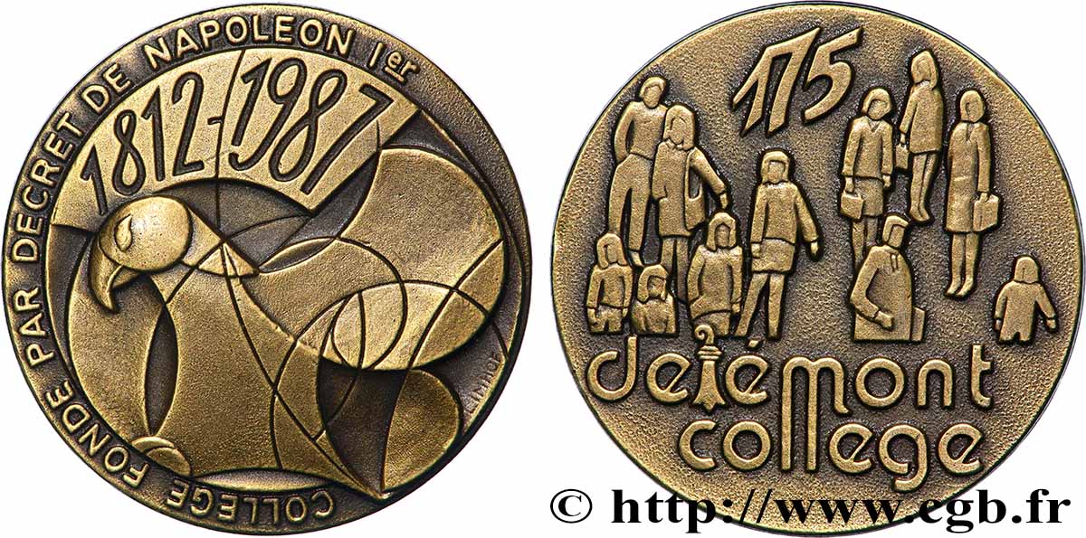 SUISSE Médaille, 175e anniversaire du Collège Délémont  fVZ