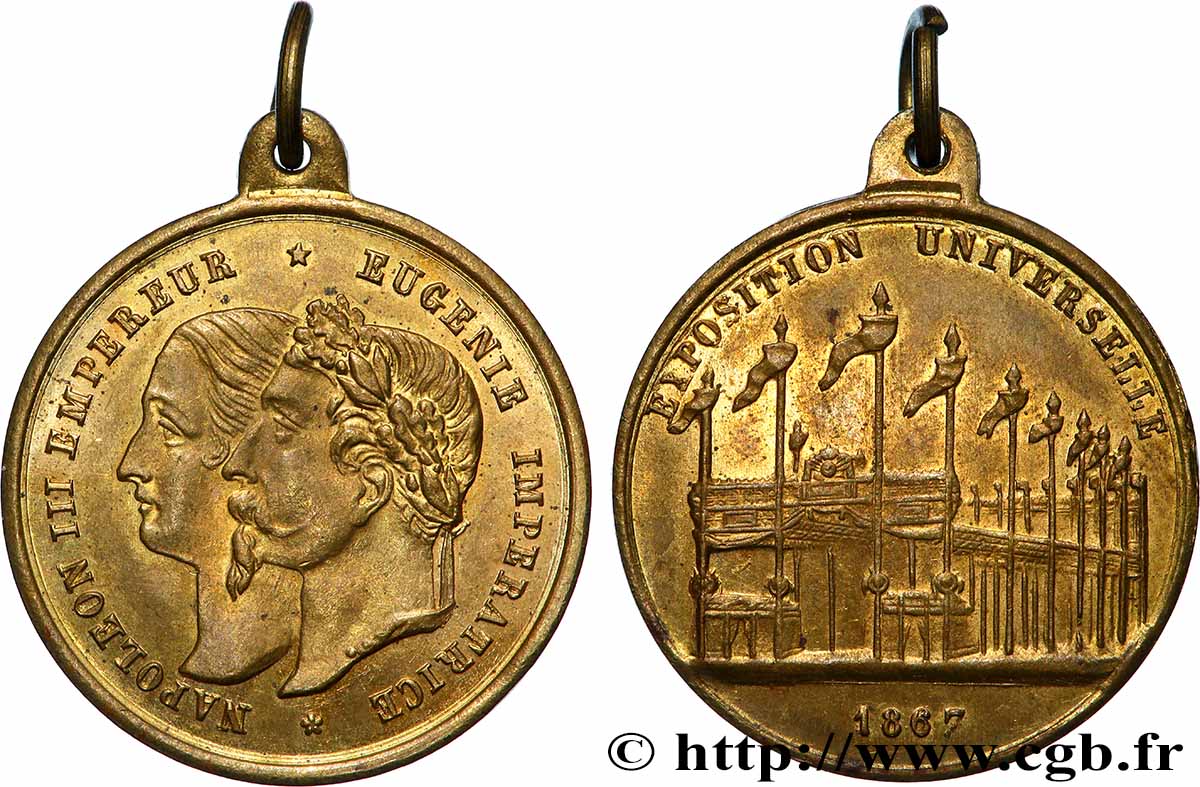 SECOND EMPIRE Médaille, Souvenir de l’exposition universelle  TTB+