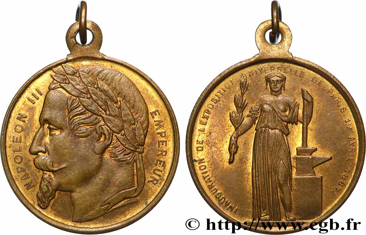 SECOND EMPIRE Médaille, Inauguration de l’Exposition Universelle AU