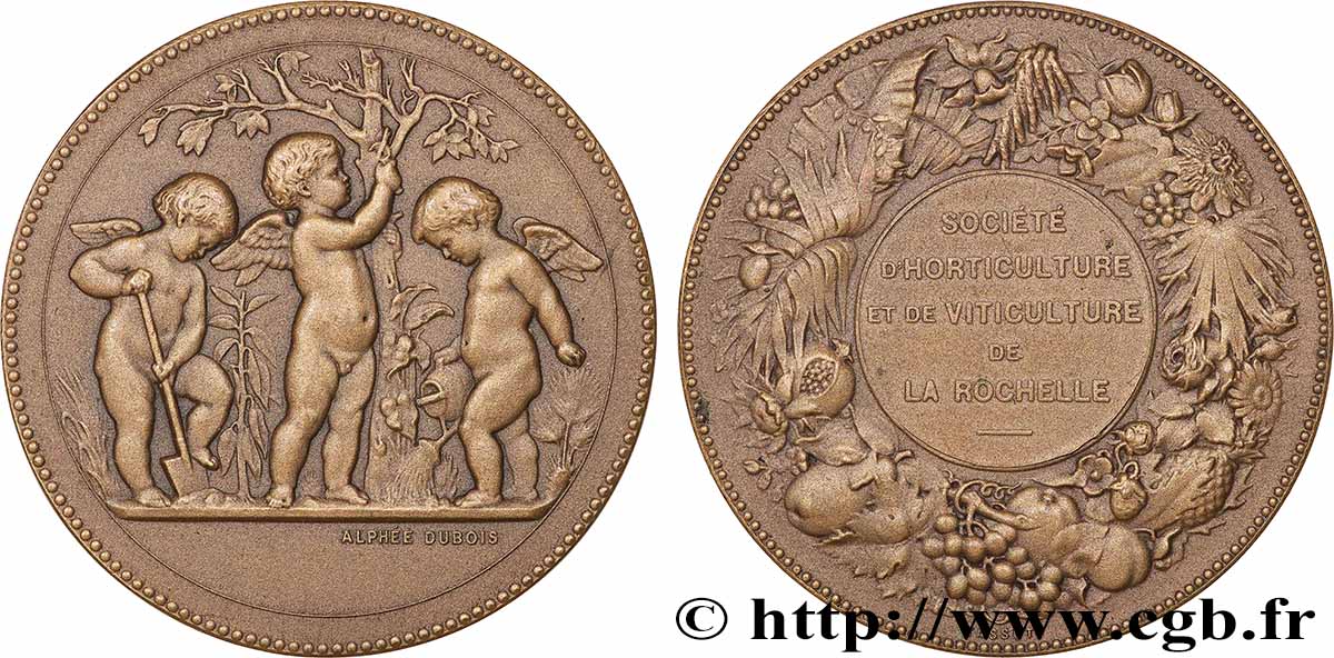 SOCIÉTÉS D&nbsp;AGRICULTURE, HORTICULTURE, PÊCHE ET CHASSE Médaille, Société d’Horticulture et de viticulture de La Rochelle SUP
