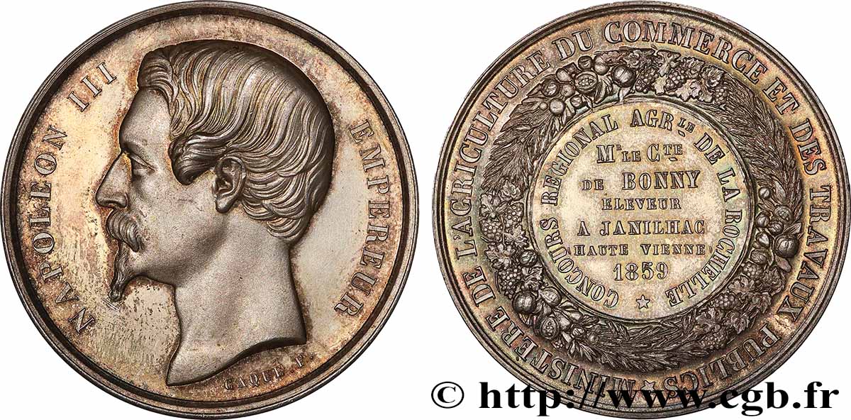 SECOND EMPIRE Médaille, Concours régional agricole SUP