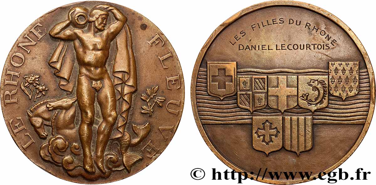 V REPUBLIC Médaille, La Garonne Fleuve AU/XF