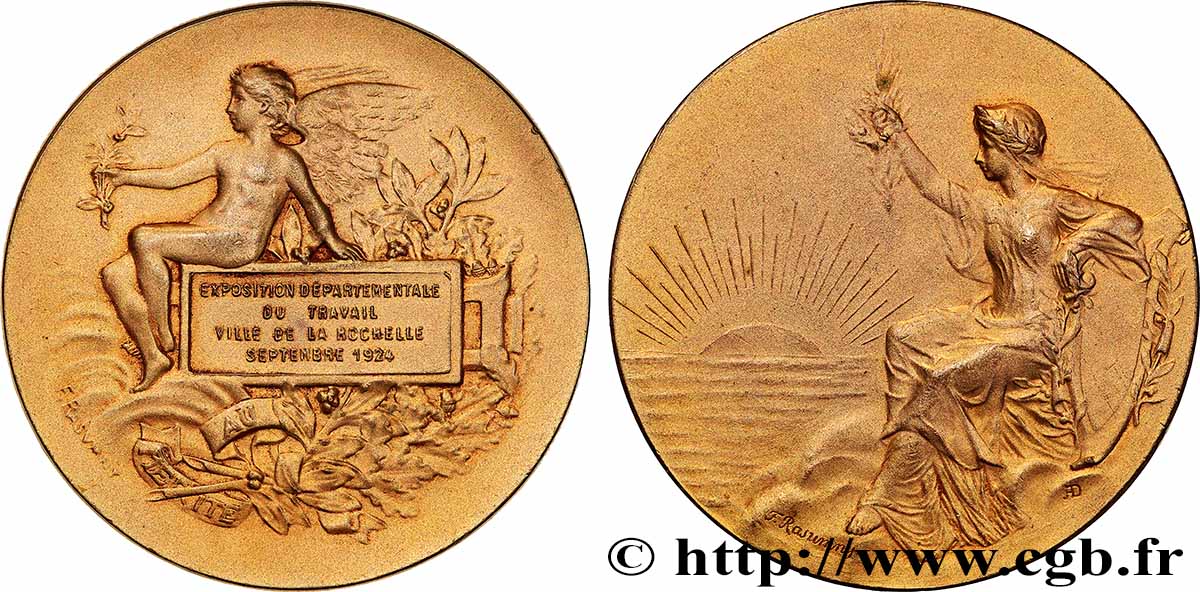 III REPUBLIC Médaille, Exposition départementale du travail AU