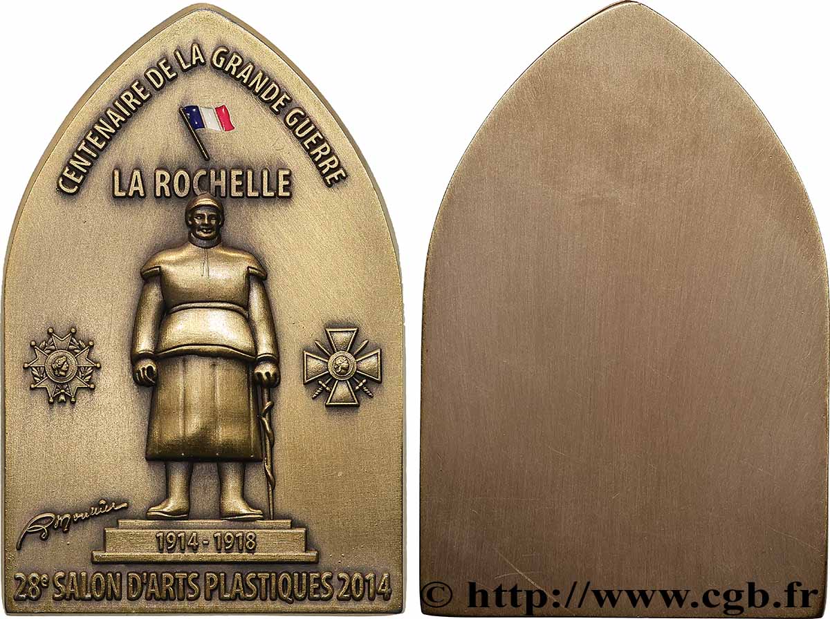 CINQUIÈME RÉPUBLIQUE Plaquette, Centenaire de la Grande Guerre, 28e Salon d’arts plastiques SUP