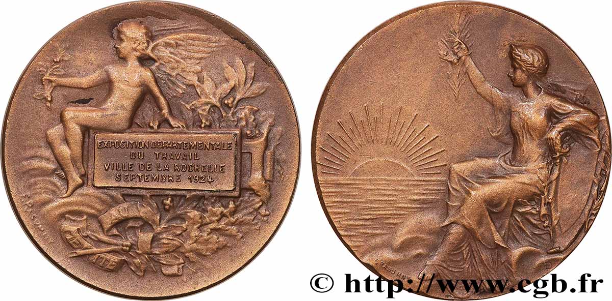 TROISIÈME RÉPUBLIQUE Médaille, Exposition départementale du travail TTB+