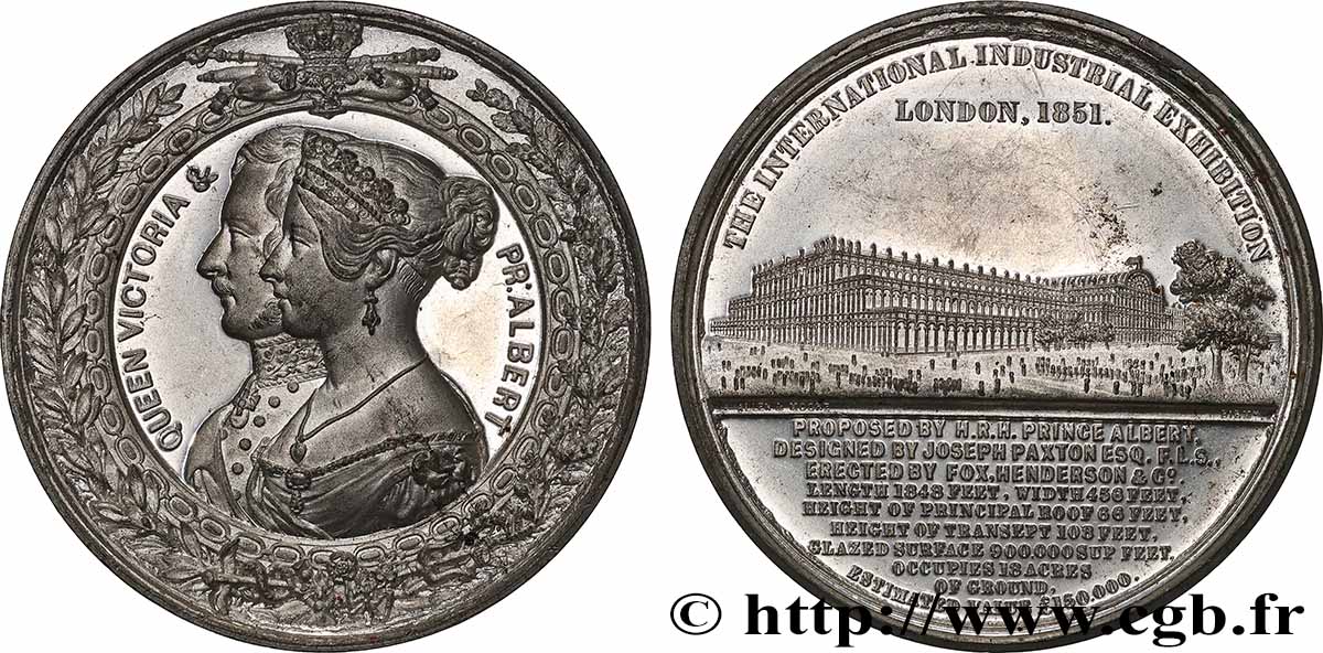 GROßBRITANNIEN - VICTORIA Médaille, Crystal Palace - Couple royal fVZ