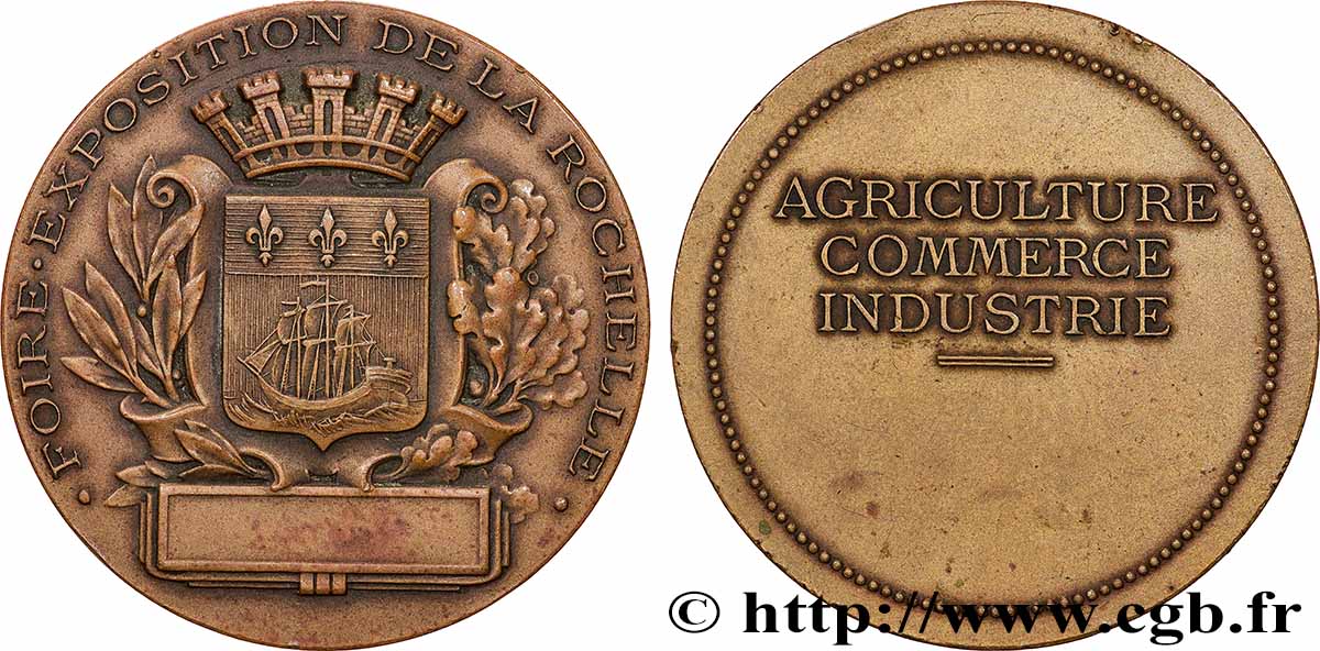 AUNIS ET LA ROCHELLE Médaille, Foire-Exposition de la Rochelle TTB