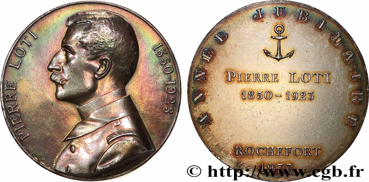 TROISIÈME RÉPUBLIQUE Médaille, Pierre Loti, Année jubilaire TTB+