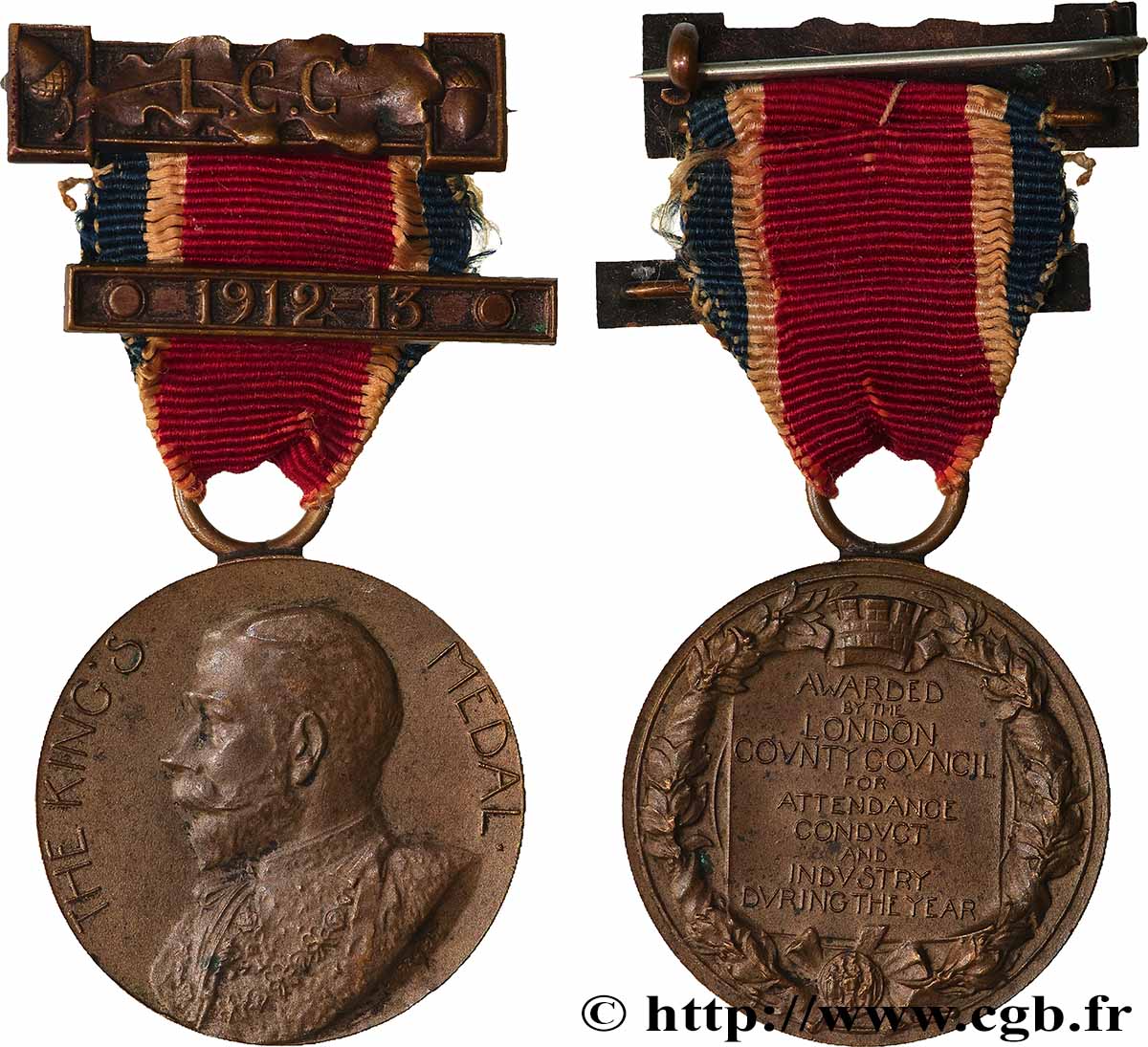 GRANDE-BRETAGNE - GEORGES V Médaille, Conseil municipal de Londres fVZ