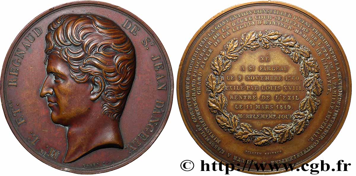 LOUIS XVIII Médaille, Michel Regnaud de Saint-Jean d&nbsp;Angély AU