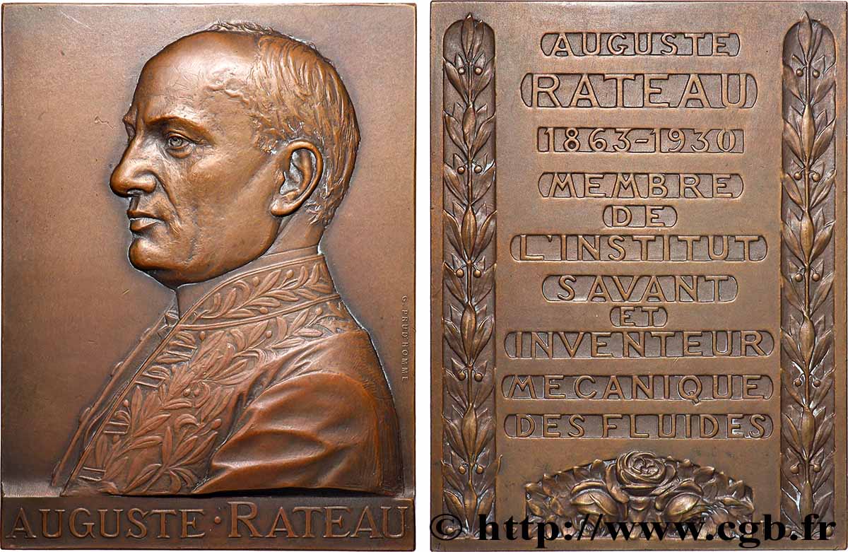 TROISIÈME RÉPUBLIQUE Plaquette, Auguste Rateau, membre de l’Institut savant  SUP