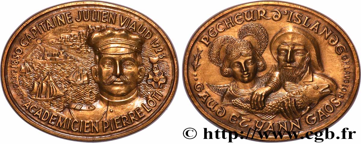 V REPUBLIC Médaille, Capitaine Julien Viaud, Académicien Pierre Loti, Pêcheur d’Islande AU