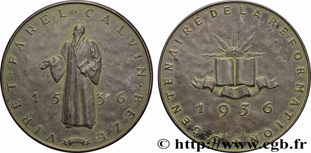 SUISSE - CONFÉDÉRATION HELVÉTIQUE Médaille, IVe centenaire de la réformation TTB+