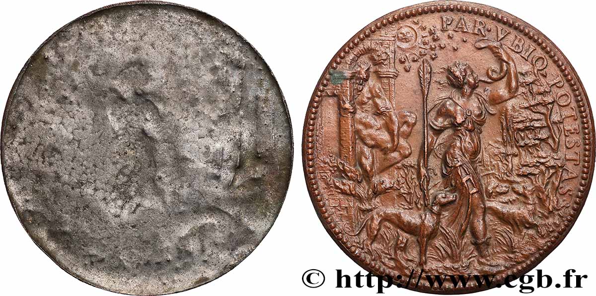 ITALY - FERRANTE I GONZAGA Médaille, Ippolita di Ferdinando Gonzaga par Leone Leoni, tirage uniface du revers AU