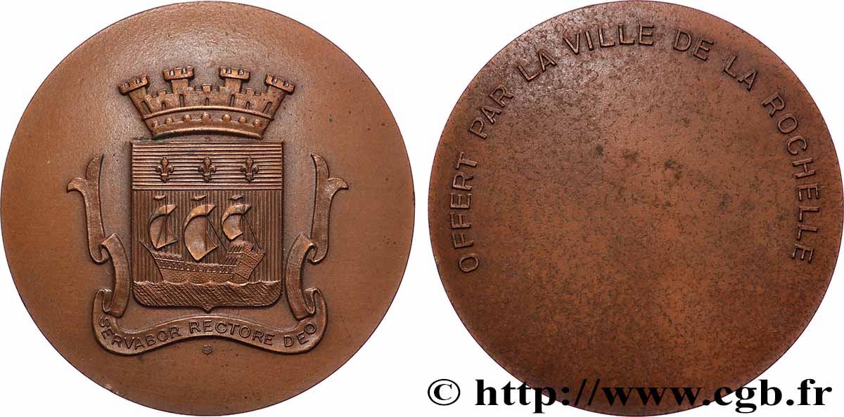 CINQUIÈME RÉPUBLIQUE Médaille, offerte par la ville SUP/TTB+