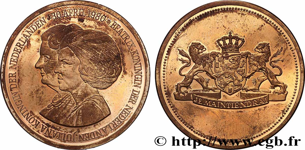 PAYS-BAS Médaille, Jubilé de Juliana et Béatrix TTB