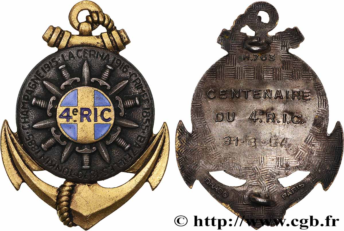 IV REPUBLIC Insigne, 4e régiment d&nbsp;infanterie de marine AU