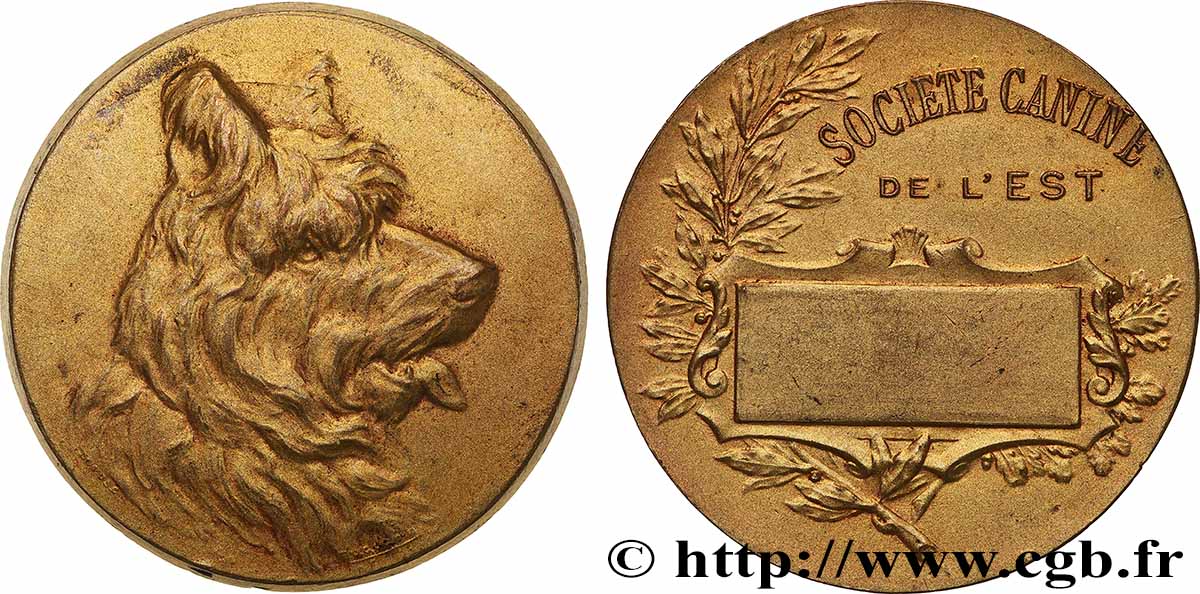 SOCIÉTÉ CANINE - CHIENS ET CONCOURS Médaille, Société canine de l’Est TTB+