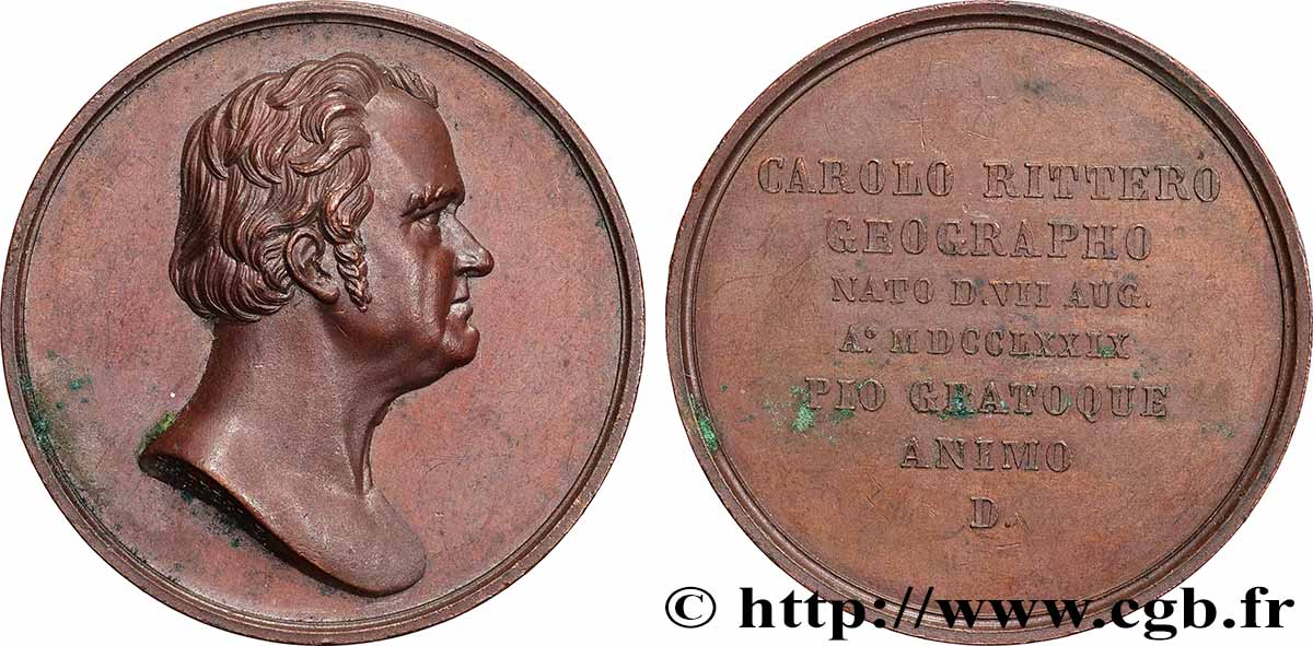 ALLEMAGNE - ROYAUME DE PRUSSE - FRÉDÉRIC-GUILLAUME IV Médaille, Carl Ritter fVZ