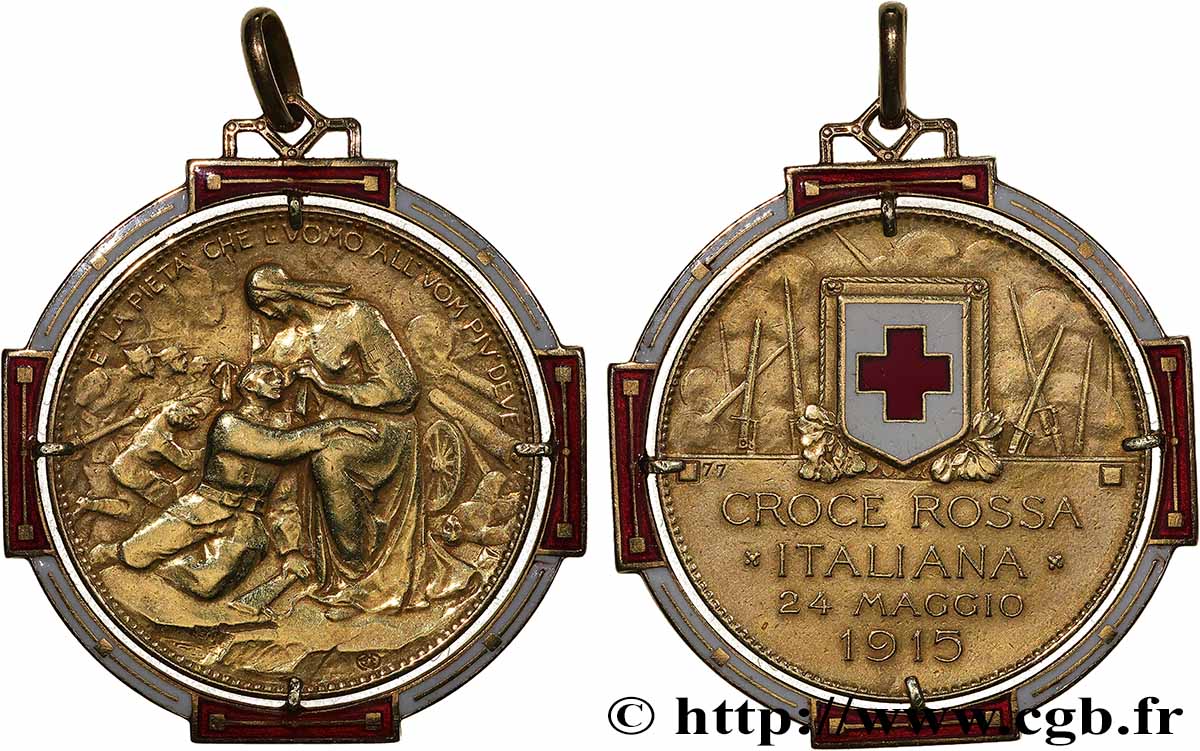 ITALIE - ROYAUME D&nbsp;ITALIE - VICTOR-EMMANUEL III Médaille, Croix rouge italienne TB+
