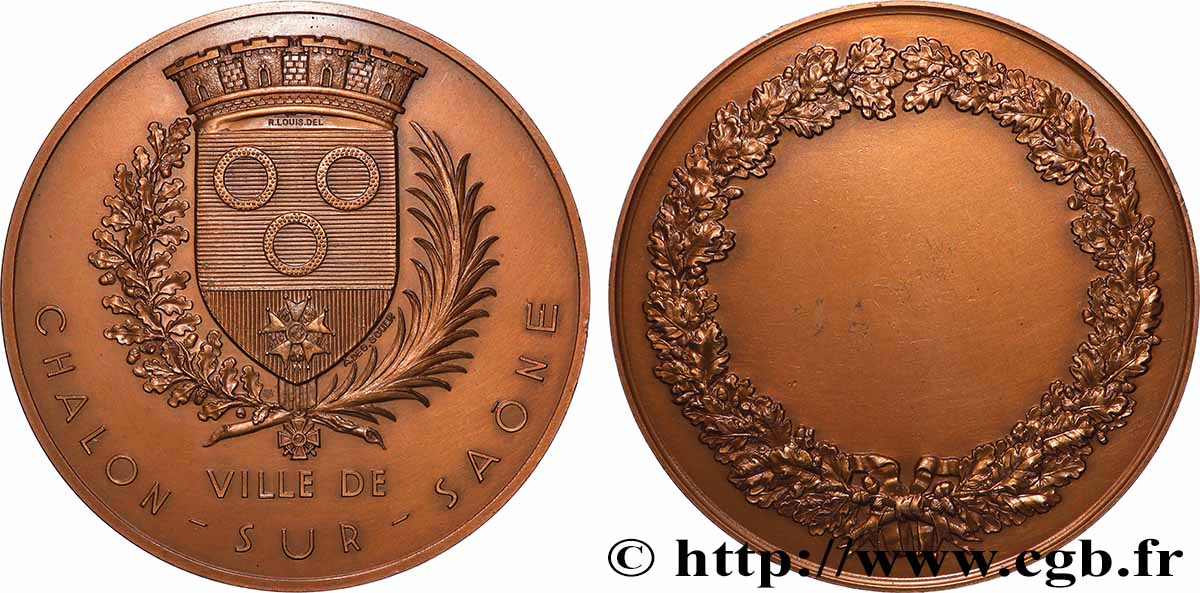 VILLES ET MAIRIES Médaille, Ville de Chalon-sur-Saône TTB+