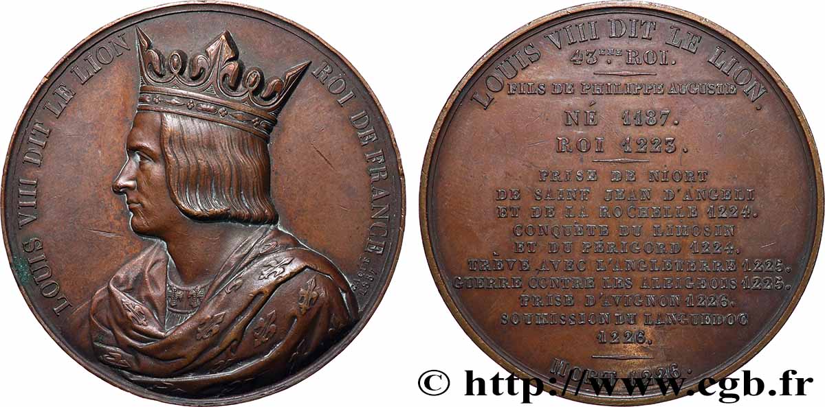 LUDWIG PHILIPP I Médaille, Roi Louis VIII le Lion fVZ