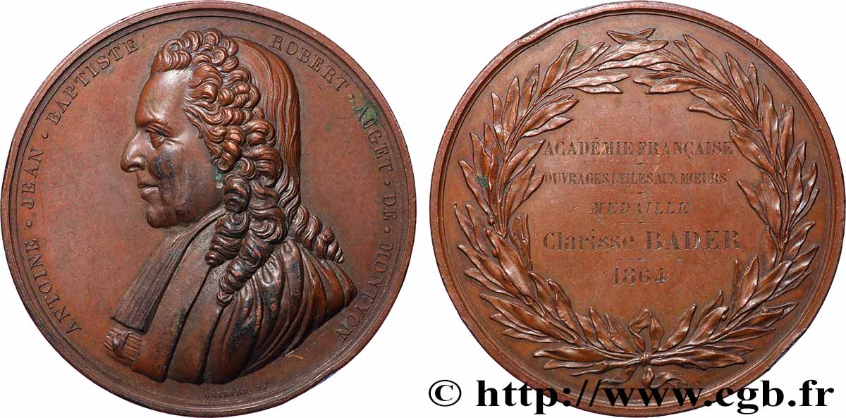 ZWEITES KAISERREICH Médaille, Académie Française, Ouvrages utiles aux moeurs SS/fVZ