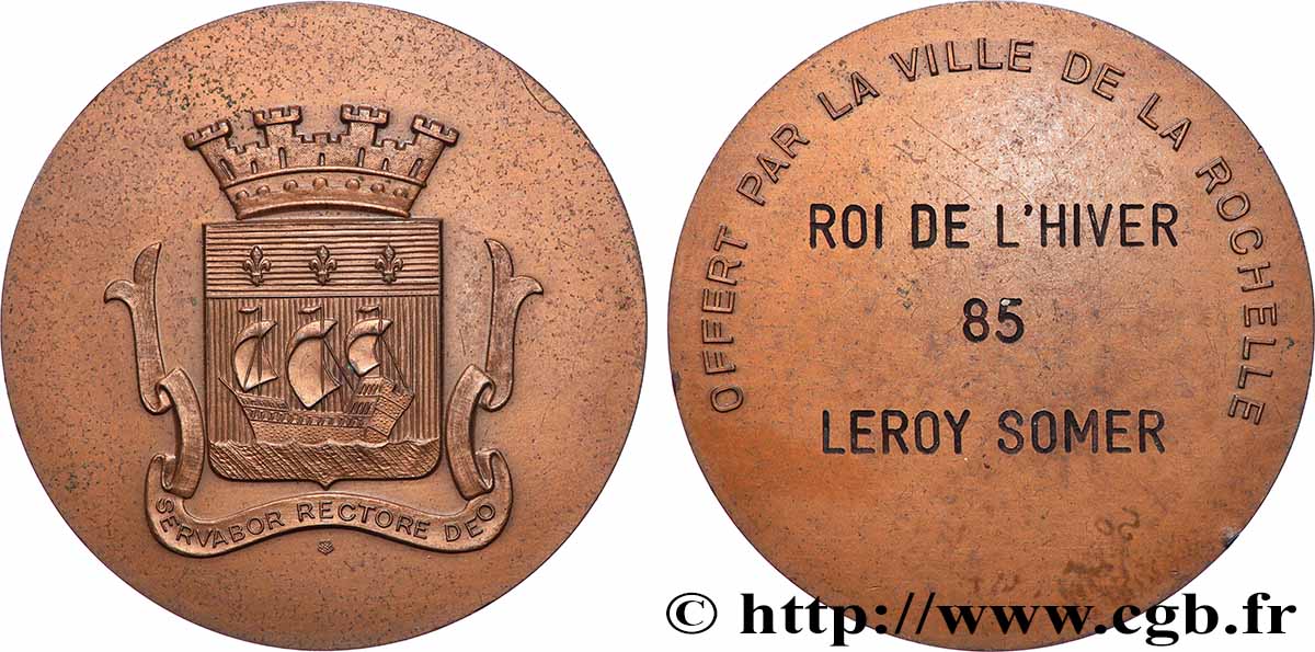 CINQUIÈME RÉPUBLIQUE Médaille, offerte par la ville SUP/TTB+