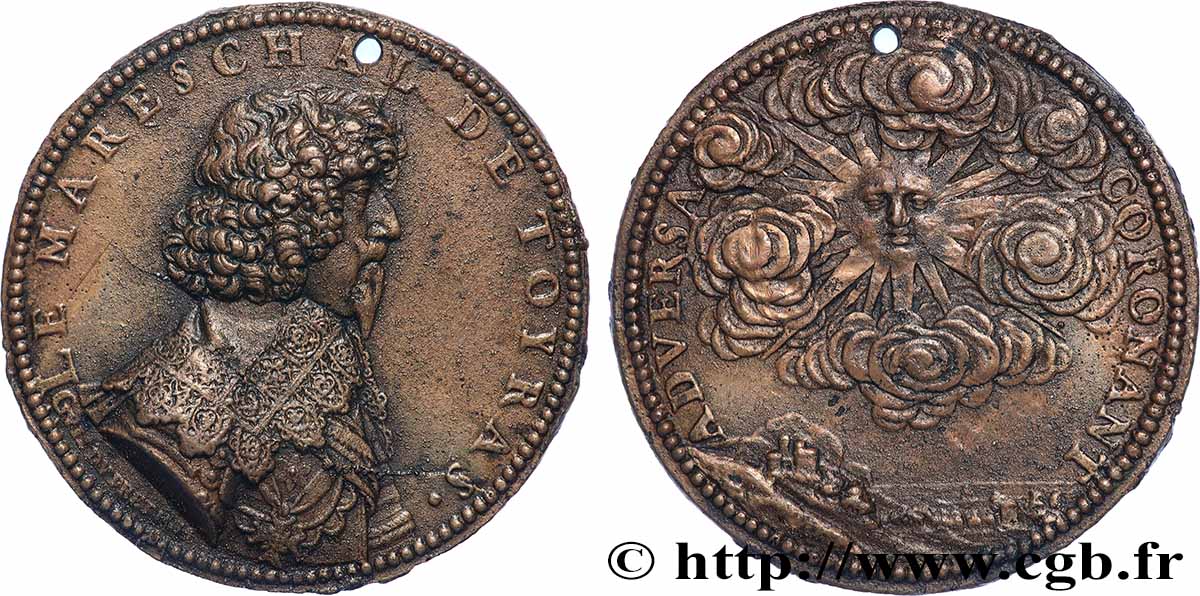 LOUIS XIII LE JUSTE Fonte, Le Maréchal de Toiras, Jean du Caylar d&nbsp;Anduze de Saint-Bonnet, fonte postérieure TTB+