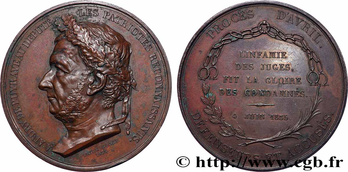 LOUIS-PHILIPPE Ier Médaille, Pierre-François Audry de Puyraveau TTB+