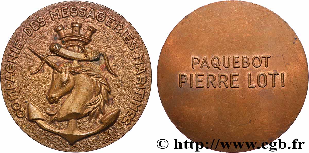 MER ET MARINE : PAQUEBOTS, NAVIRES, BATEAUX Médaille, Paquebot Pierre Loti SUP/TTB+