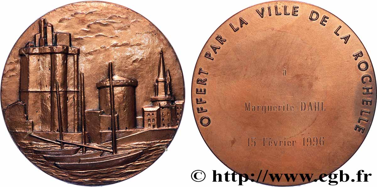 CINQUIÈME RÉPUBLIQUE Médaille, La Rochelle, offerte par la ville SUP