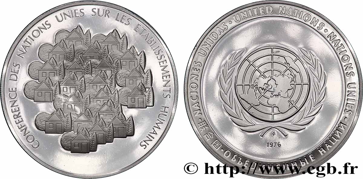 LES MÉDAILLES DES NATIONS DU MONDE Médaille, Conférence des nations unies sur les établissements humains fST