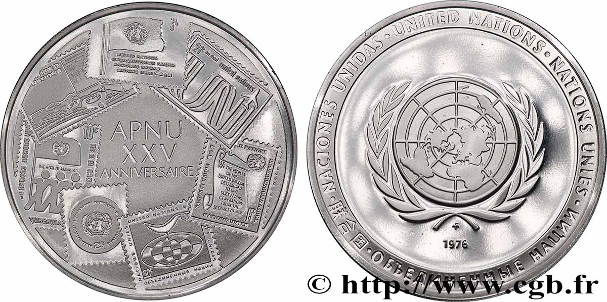 LES MÉDAILLES DES NATIONS DU MONDE Médaille, XXVe anniversaire APNU  SPL