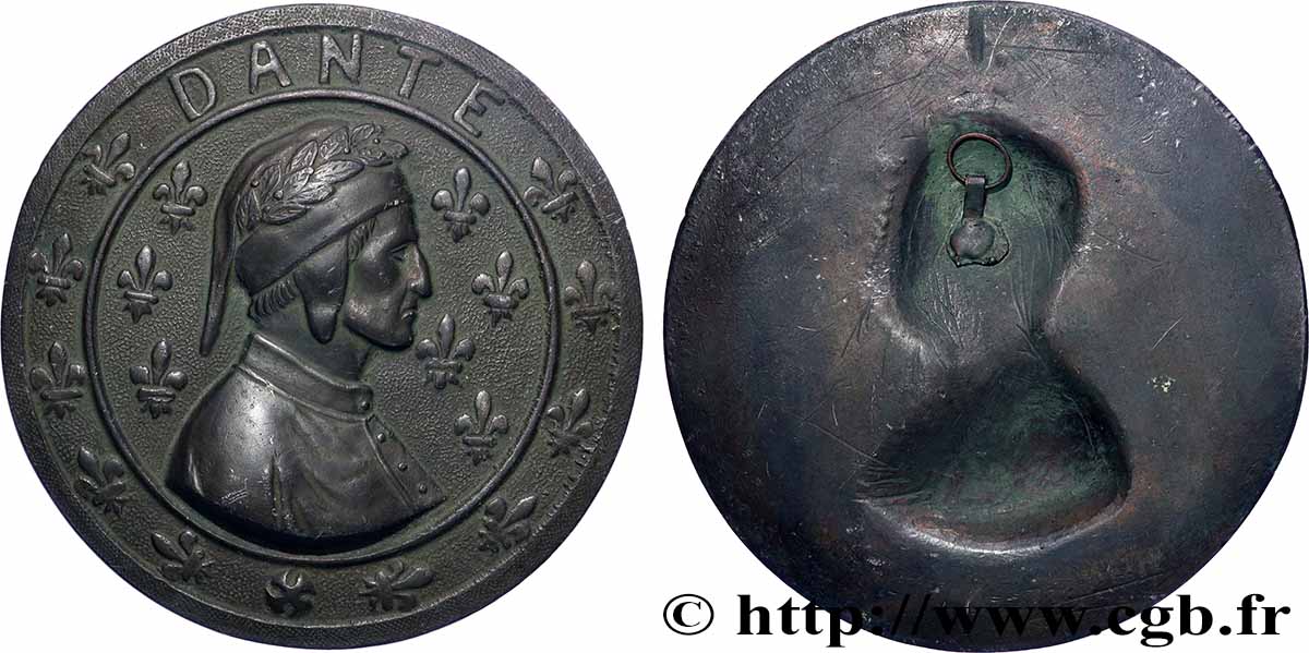 ART, PEINTURE ET SCULPTURE Plaque, Dante  TTB+