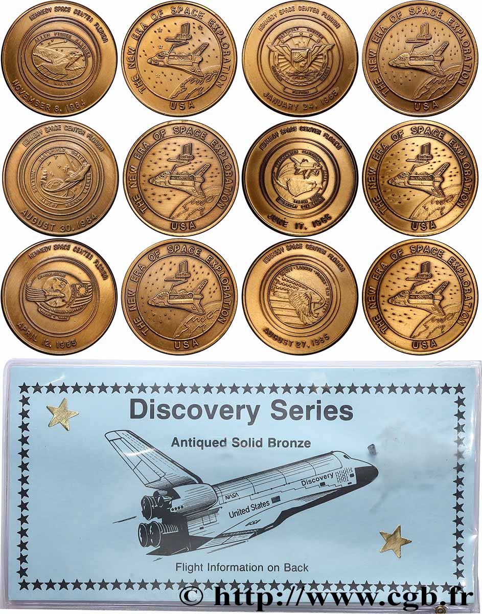 ÉTATS-UNIS D&nbsp;AMÉRIQUE Médaille, Lot de 6, Une nouvelle ère de l&nbsp;exploration spatiale SUP