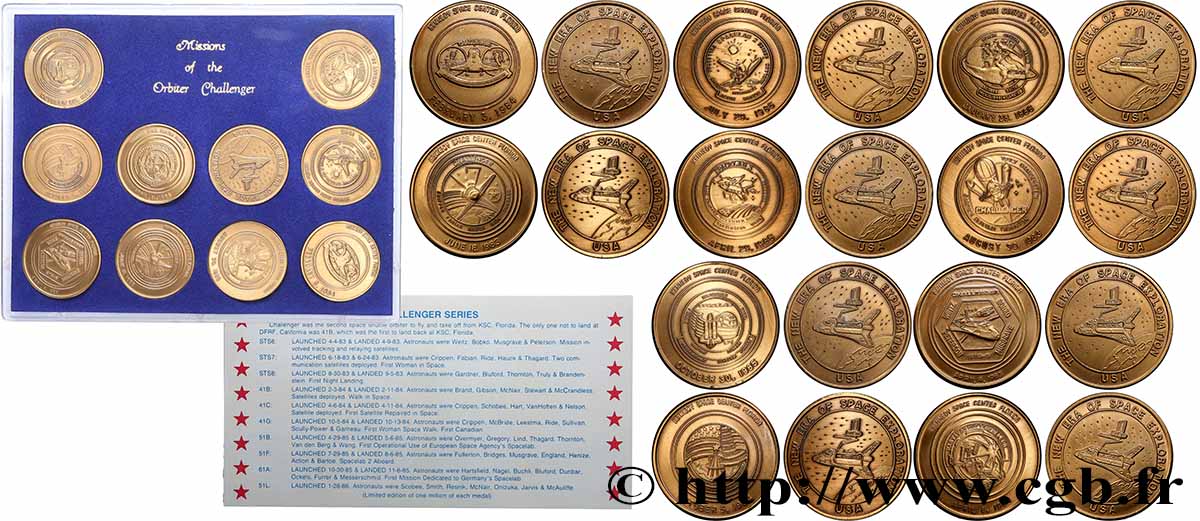 VEREINIGTE STAATEN VON AMERIKA Médaille, Lot de 10, Une nouvelle ère de l&nbsp;exploration spatiale VZ
