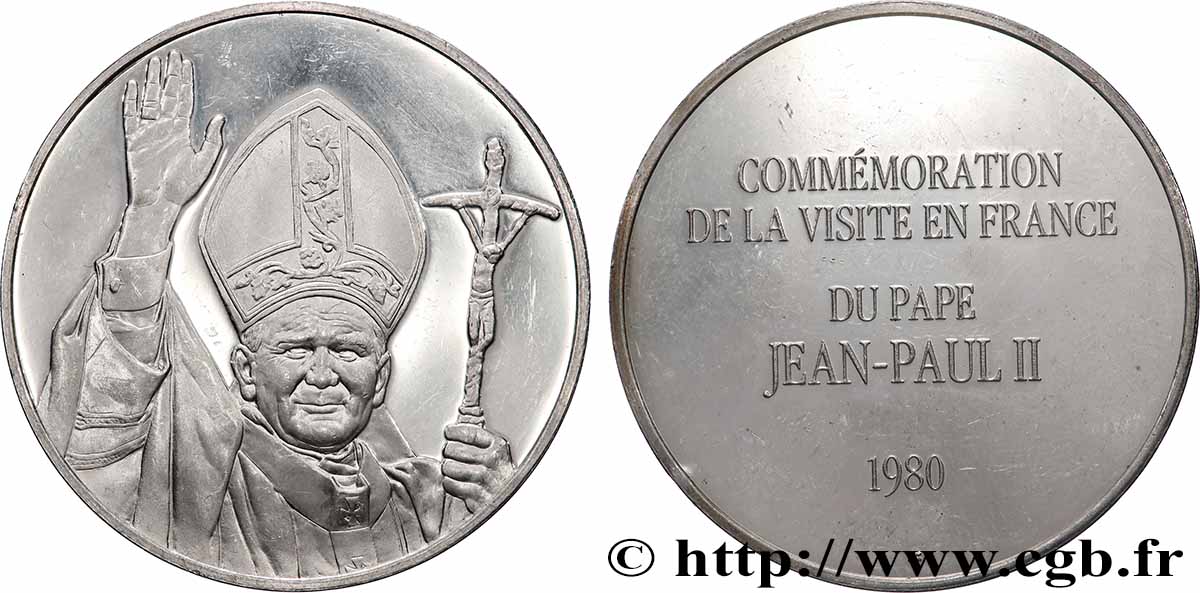 JEAN-PAUL II (Karol Wojtyla) Médaille, Commémoration visite du Pape Jean-Paul II en France TTB+