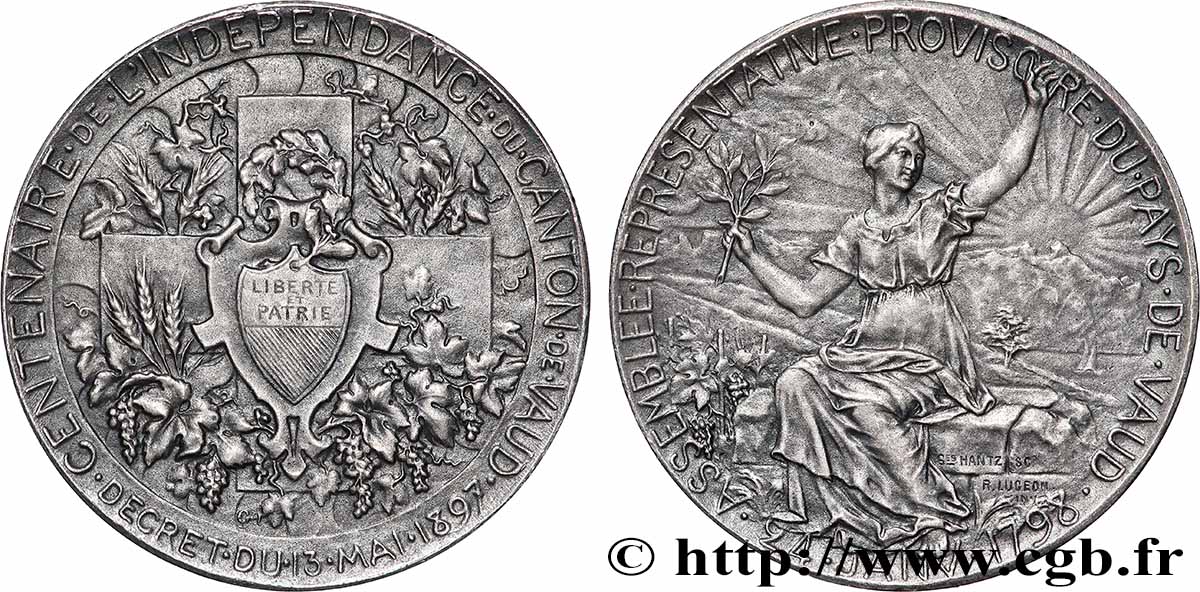 SUISSE - CONFÉDÉRATION HELVÉTIQUE - CANTON DE VAUD Médaille, Centenaire de l’indépendance du canton de Vaud fVZ