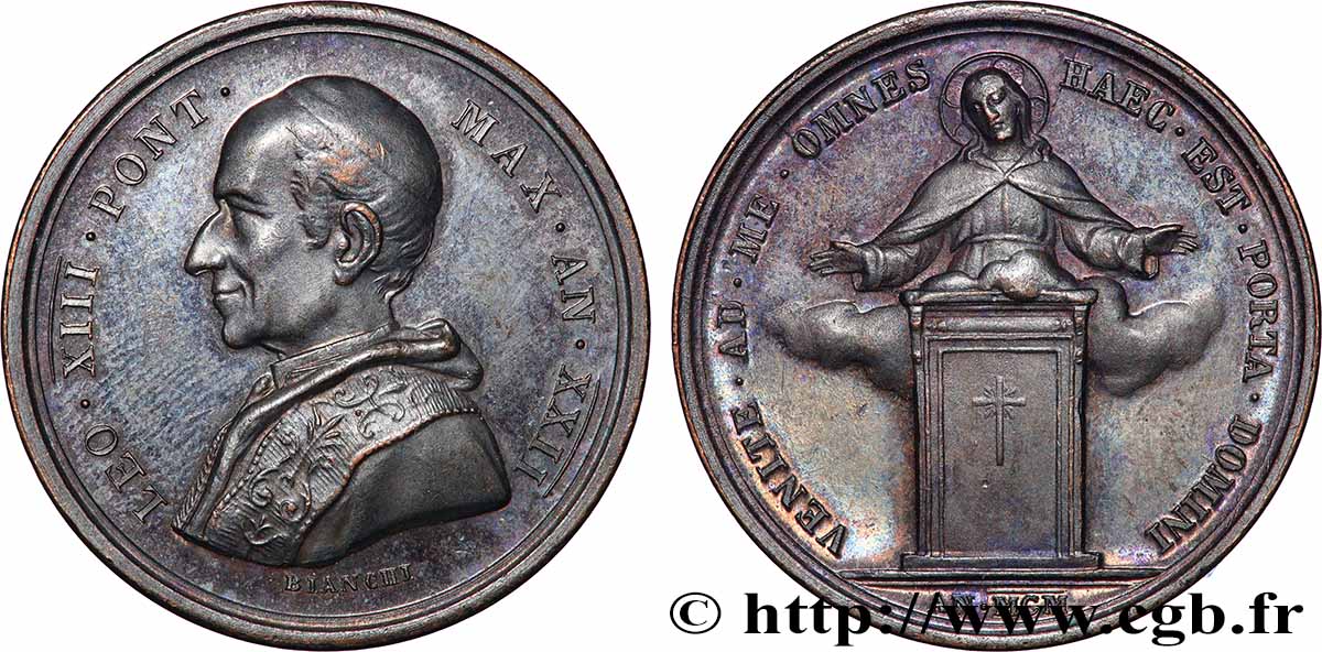 ITALIE - ÉTATS DU PAPE - LÉON XIII (Vincenzo Gioacchino Pecci) Médaille, Porte Sainte TTB+